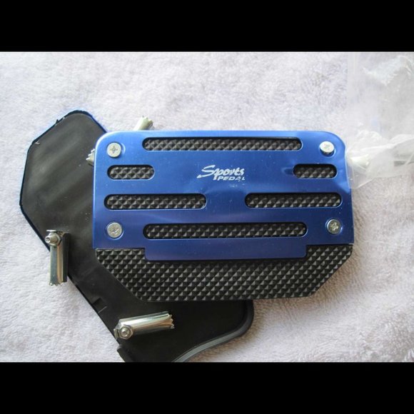Aluminum Metal Blue Attachable Upgrade Sports Pedals Gas Brake Non Slip Set Auto - Picture 3 of 10